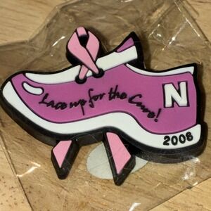 New Balance Laceup 2008 Pink Run For the Cure Rubber Pin Lapel Race